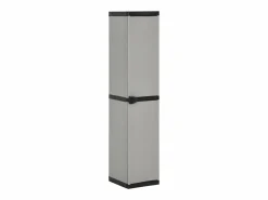 - Armario de jardín con 3 estantes y negro 34x40x168 cm^Garden Furniture
