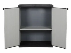 - Armario de jardín con 1 estante y negro 68x40x85 cm^Garden Furniture Clearance