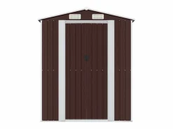 Garden Furniture - Cobertizo jardín acero galvanizado marrón oscuro 192x191x223 cm Marru00f3n Discount