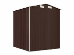 Garden Furniture - Cobertizo jardín acero galvanizado marrón oscuro 192x191x223 cm Marru00f3n Discount