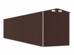 Garden Furniture Caseta De Jardín|- Cobertizo jardín acero galvanizado marrón oscuro 192x938x223 cm