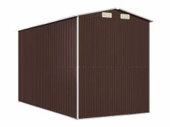Garden Furniture Caseta De Jardín|- Cobertizo jardín acero galvanizado marrón oscuro 192x357x223 cm