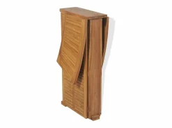 Garden Furniture - Mesa de bar plegable de madera teca maciza 155x53x105 cm Marru00f3n Clearance