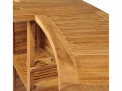 Garden Furniture - Mesa de bar plegable de madera teca maciza 155x53x105 cm Marru00f3n Clearance