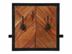 Garden Furniture Perchero|- Perchero de pared madera maciza de acacia y erro 90x1x35 cm