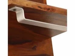 Garden Furniture - Perchero de madera maciza de acacia 118x40 cm Marru00f3n