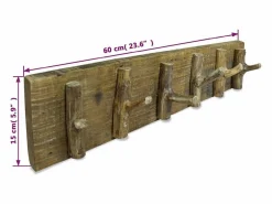 - Perchero madera reciclada mixta 60x15 cm^Garden Furniture Best