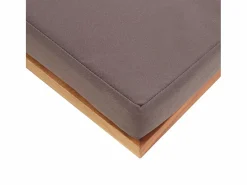 Garden Furniture Reposapiés|- Reposapiés y cojín madera maciza acacia gris oscuro 66x66x36 cm