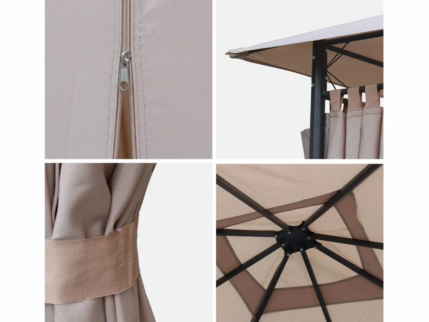 Gazebo de jardín con cortinas 3x3m^Sweeek