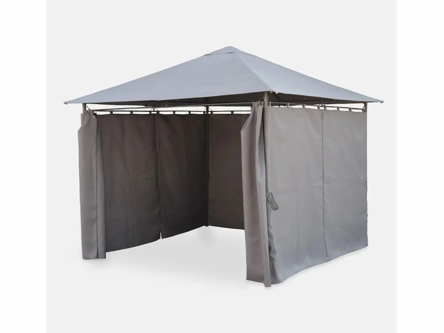 Gazebo de jardín con cortinas 3x3m^Sweeek New