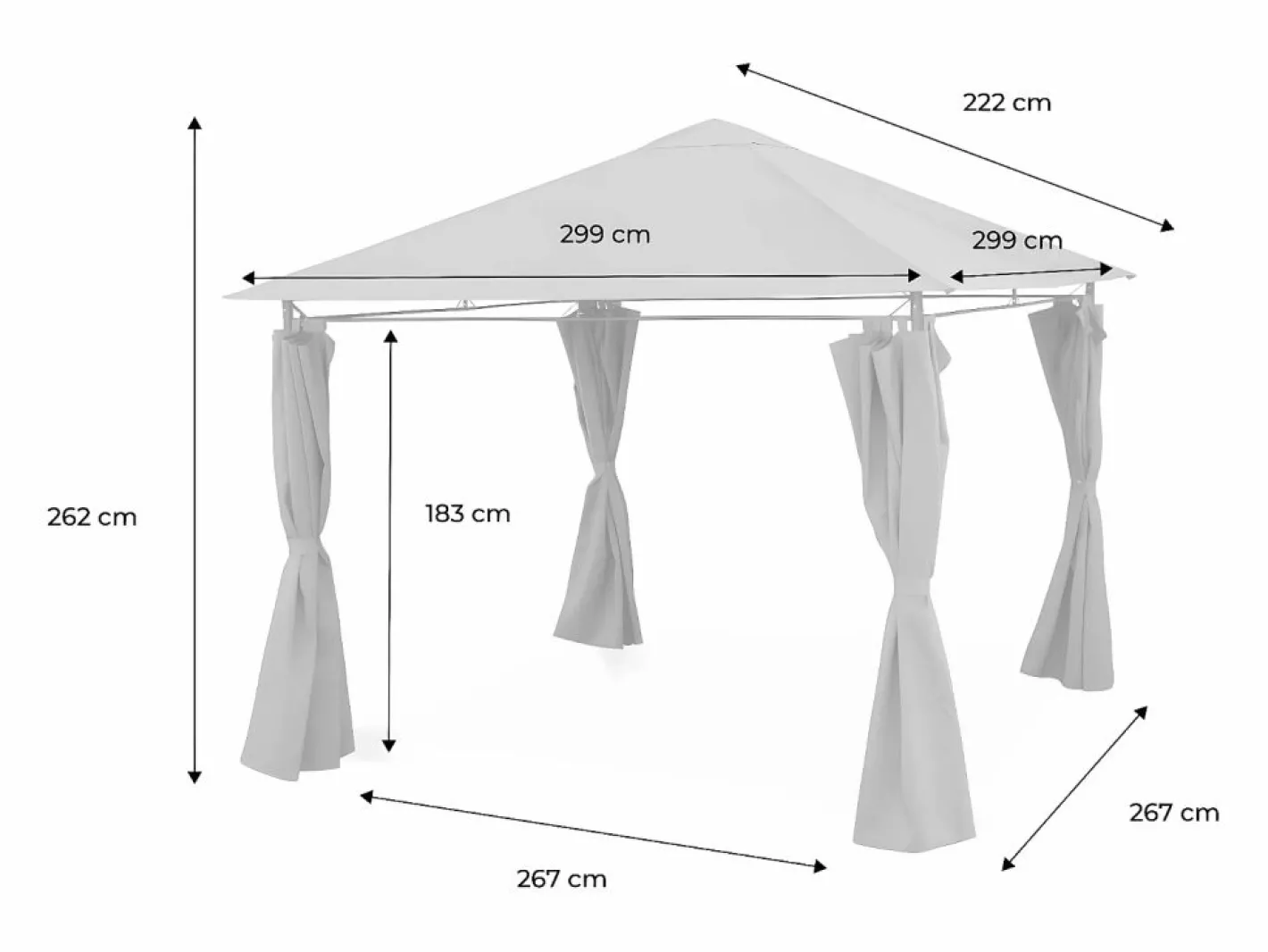 Gazebo de jardín con cortinas 3x3m^Sweeek New