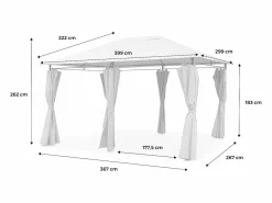 Sweeek Gazebo de jardín 3x4m con cortinas pardo Topo Best
