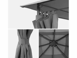 Gazebo de jardín 3x4m con cortinas^Sweeek Sale