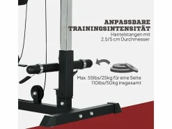 Gimnasio multifuncional para casa, de acero y polipiel, color , regulable con asiento y pedal antideslizante (140x108x197cm)^ Best