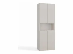 TOPESHOP GLAZE - Mueble de cuarto de baño con cesta - Estilo moderno - 174x60x30 cm - Columna de cuarto de baño Beige