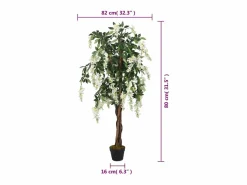 Glicina artificial 560 hojas 80 cm y blanco Verde Sale
