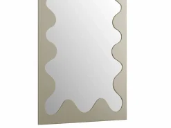 OZAIA Gran espejo rectangular con estructura ondulada de metal - L. 70 x Alt. .160 cm - - GANSU Beige Outlet