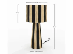 Rendez-Vous Déco Lámpara De Mesa|Gran lámpara rayada negra de hoja de palma - Soléa