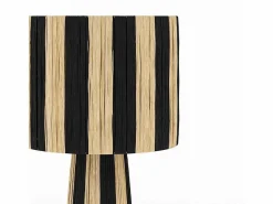 Rendez-Vous Déco Lámpara De Mesa|Gran lámpara rayada negra de hoja de palma - Soléa