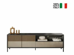 Calicosy Gran mueble TV 2 puertas, 1 cajón y 1 nicho L206 cm - EVEREST Beige Clearance