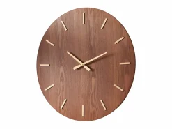 OZAIA Gran reloj de pared chapado en madera de fresno ARTURO - D. 70 cm - Marrón Color natural oscuro New