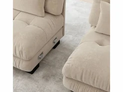 DripeX Sofá De Terciopelo|Sofá - 3 Plazas|Gran sofá - 3 plazas - con 5 cojines - estructura madera maciza - Felpa - 313x77x81cm