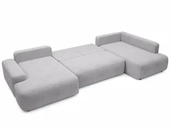Vente-unique Sofá Xxl|Gran sofá cama rinconera derecha panorámico en tela texturizada DAVISO