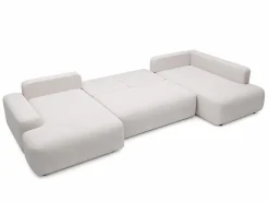Vente-unique Sofá Xxl|Gran sofá cama rinconera derecha panorámico de 8 plazas en tela texturizada DAVISO