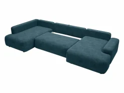 Gran sofá cama rinconera izquierda panorámico de 8 plazas en tela texturizada DAVISO^Vente-unique