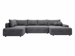 Vente-unique Sofá Xxl|Gran sofá cama rinconera izquierda panorámico tela texturizada DAVISO