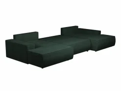 Gran sofá cama rinconera panorámico de pana con compartimentos AMELIA^Vente-unique Sale