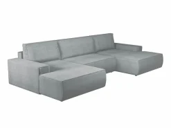 Gran sofá cama rinconera panorámico de pana AMELIA^Vente-unique Sale