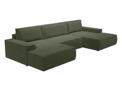 Gran sofá cama rinconera panorámico de tela AMELIA^Vente-unique