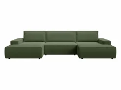 Gran sofá cama rinconera panorámico de tela AMELIA^Vente-unique