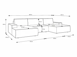 Gran sofá cama rinconera panorámico de tela AMELIA^Vente-unique
