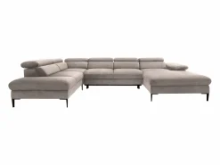Vente-unique Sofá Xxl|Gran sofá cama rinconera panorámico de terciopelo marrón SEPINA de Pascal Morabito