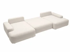 Vente-unique Sofá Xxl|Gran sofá cama rinconera panorámico en tela texturizada DAVISO