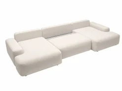 Vente-unique Sofá Xxl|Gran sofá cama rinconera panorámico en tela texturizada DAVISO
