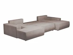Gran sofá cama rinconera panorámico de pana AMELIA^Vente-unique Sale