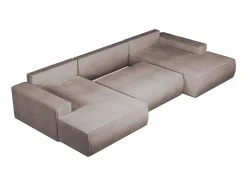Gran sofá cama rinconera panorámico de pana AMELIA^Vente-unique Sale
