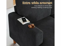 DripeX Sofás Club|Sofá - 4 Plazas|Gran sofá de esquina panorámico - 4 plazas - chaise longue 109cm - de pana - 269x140x86 -