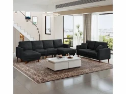 DripeX Sofás Club|Sofá - 4 Plazas|Gran sofá de esquina panorámico - 4 plazas - chaise longue 109cm - de pana - 269x140x86 -