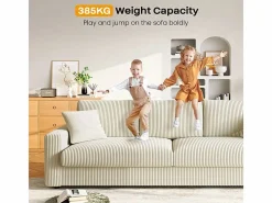DripeX Gran sofá en terciopelo acanalado con 2 cojines - - 256 x 89 x 88 cm Beige Sale