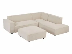 Vente-unique Sofá Modular|Gran sofá rinconera derecha y otomano de pana en BORORE