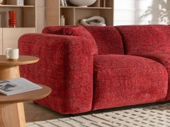 Gran sofá rinconera derecha en tela texturizada POGNI de^Maison Céphy Clearance