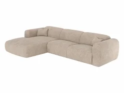 Vente-unique Sofá Cama|Gran sofá rinconera izquierda convertible express en pana fina de pana fina POGNI