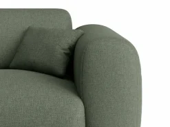 Maison Céphy Gran sofá rinconera izquierda de tela jaspeada POGNI de Verde New