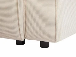 Vente-unique Gran sofá rinconera izquierda y otomano de pana BORORE Beige