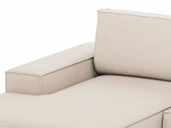 Vente-unique Gran sofá rinconera izquierda panorámico de tela texturizado AMELIA Beige Hot