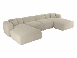 Maison Céphy Gran sofá rinconera panorámico de tela POGNI de Beige Sale